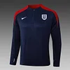 2024 England Half-Pull Training Suit Royal Blue Football Shirt 1:1 Thai Quality