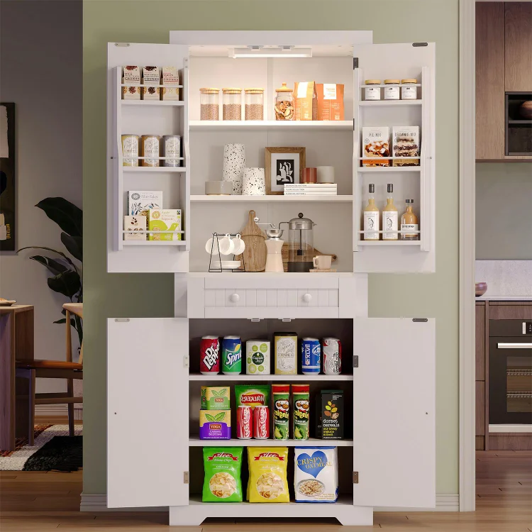 Bestier 72" Tall Kitchen Pantry Storage Cabinet with Doors and Shelves