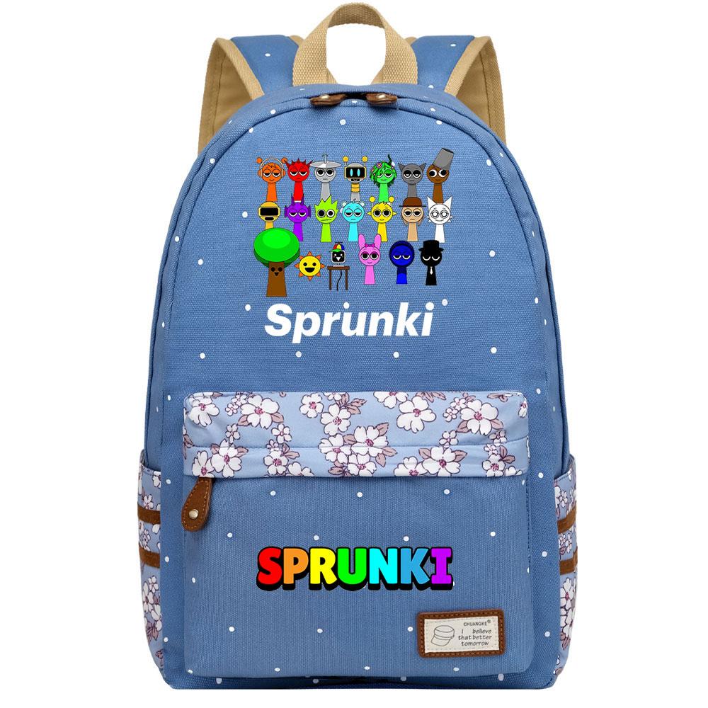 Mayoulove Sprunki Print Backpack Lightweight Design Spacious Storage Ideal for School-Mayoulove