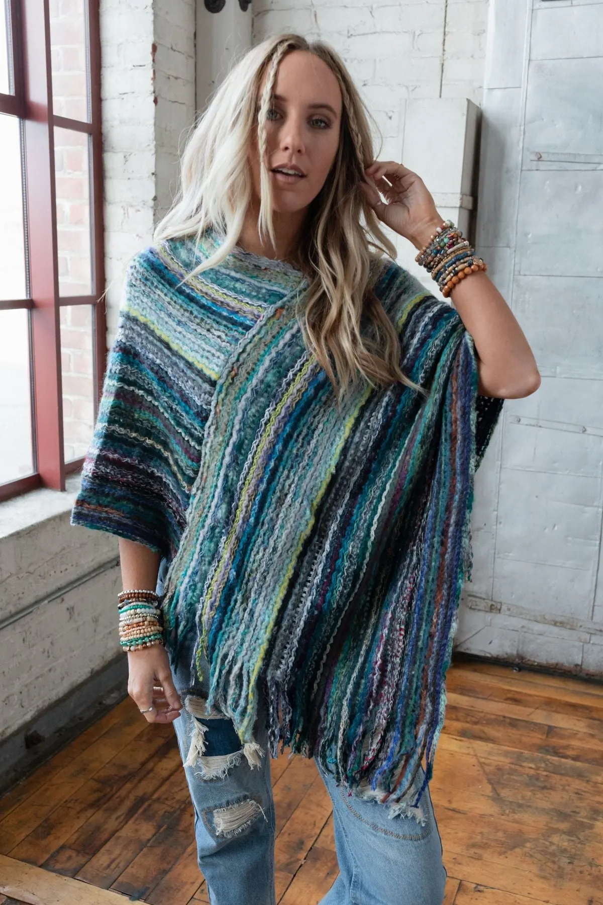 Madeleine Poncho - Blue