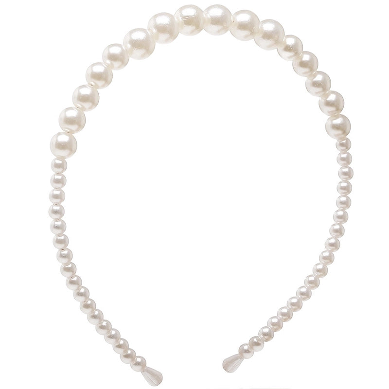 Sweet Geometric Alloy Inlay Artificial Pearls Hair Band