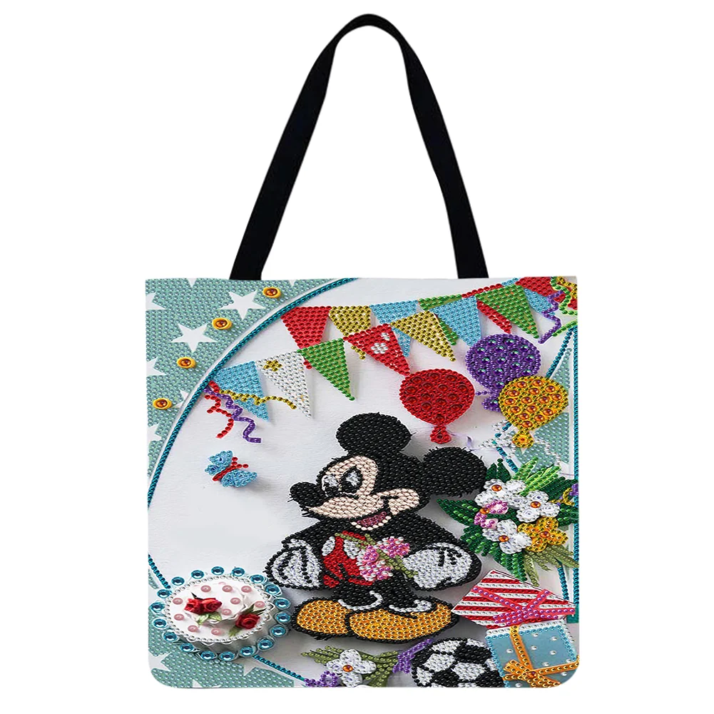 Linen Tote Bag -Mickey Mouse
