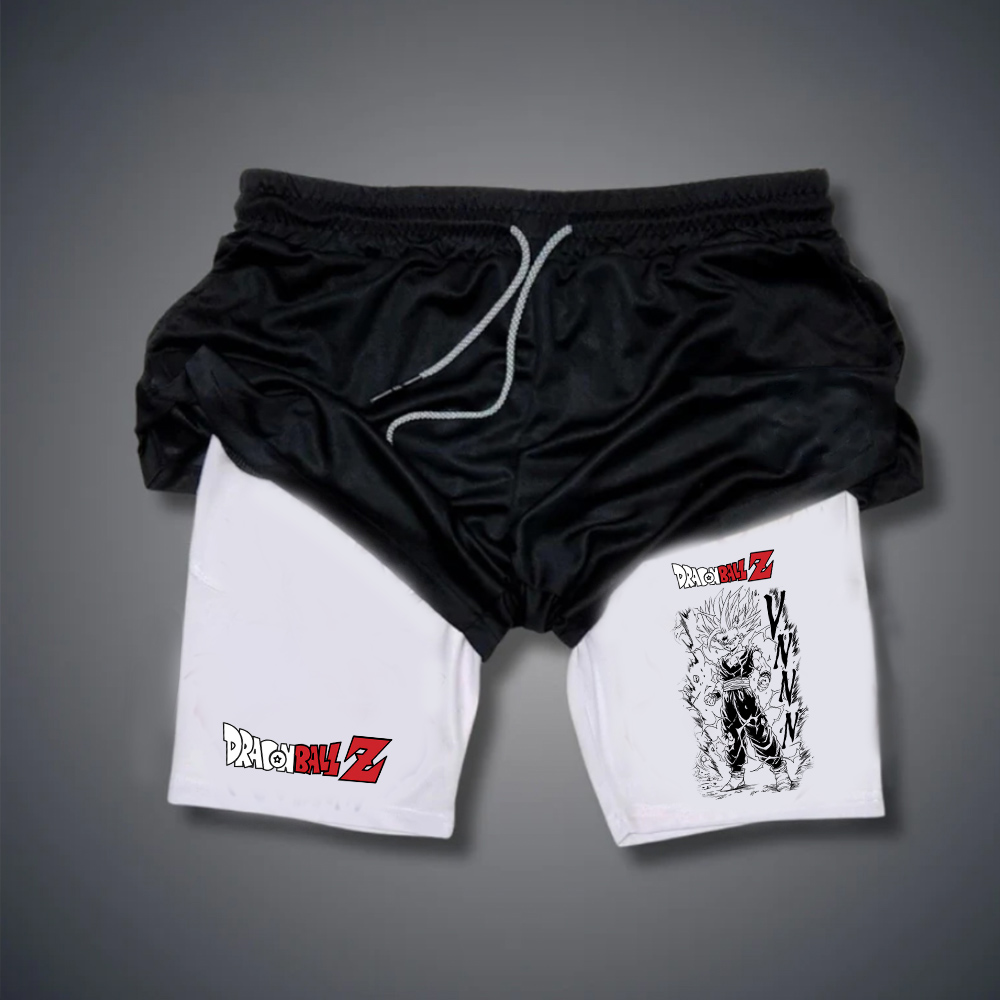 Unisex Oversized Angry Anime Print Shorts