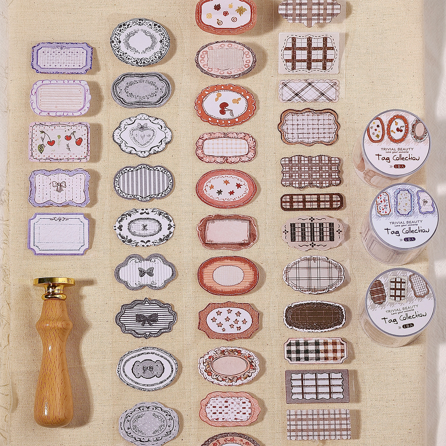 테이프 - 태그 컬렉션 시리즈 빈티지 바로크 레이스 테두리 라벨