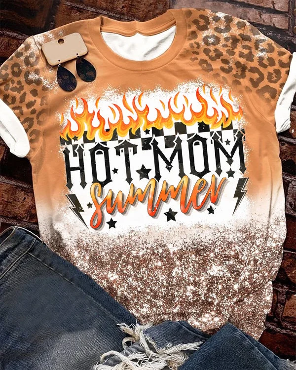 Hot Mom Summer Bleached T-Shirt