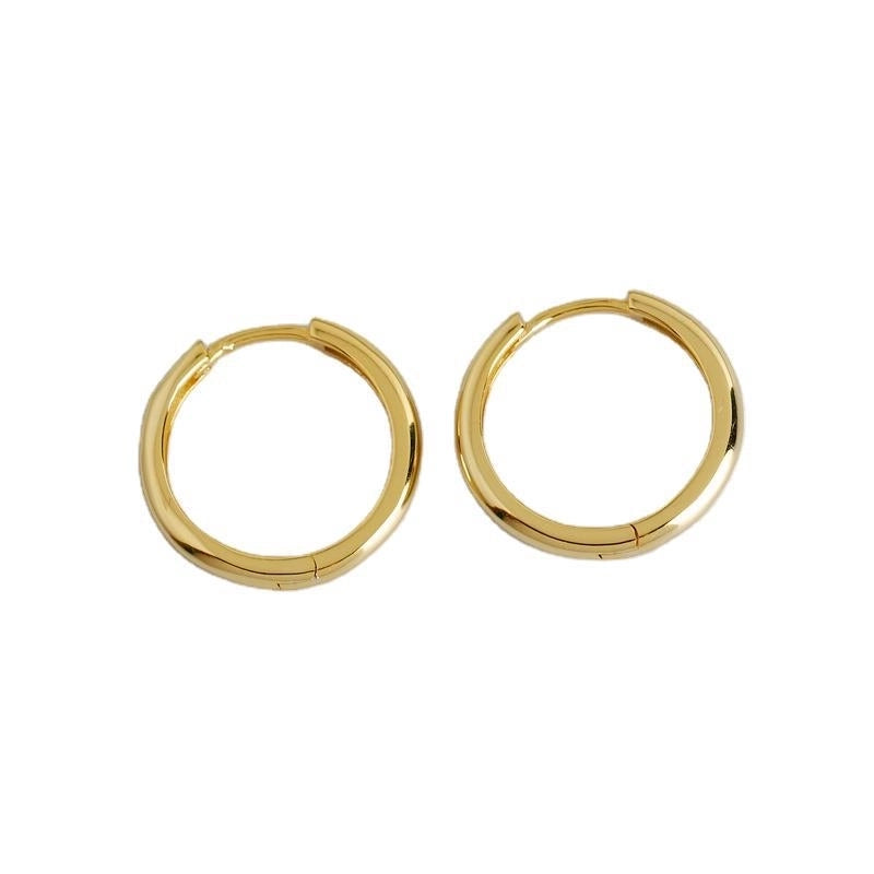 1 Pair 925 Sterling Silver Round Hoop Earrings