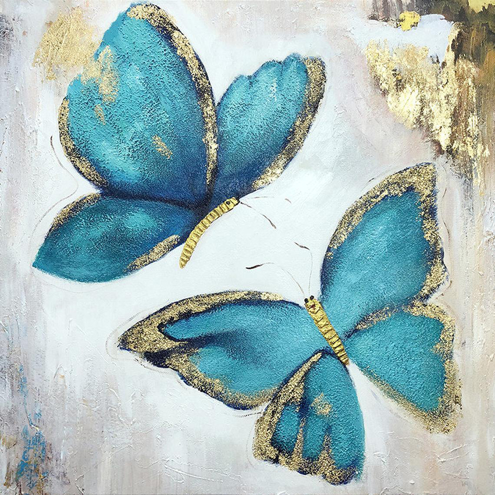 

Blue Gold Butterfly - 11CT Stamped Cross Stitch - 48*48CM, 501 Original