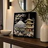 (30x30cm)DIY Landmark Pearl Painting Art With Inner Frame Handmade Pearl Material Art Kit Living Room Decor(Mount Fuji)