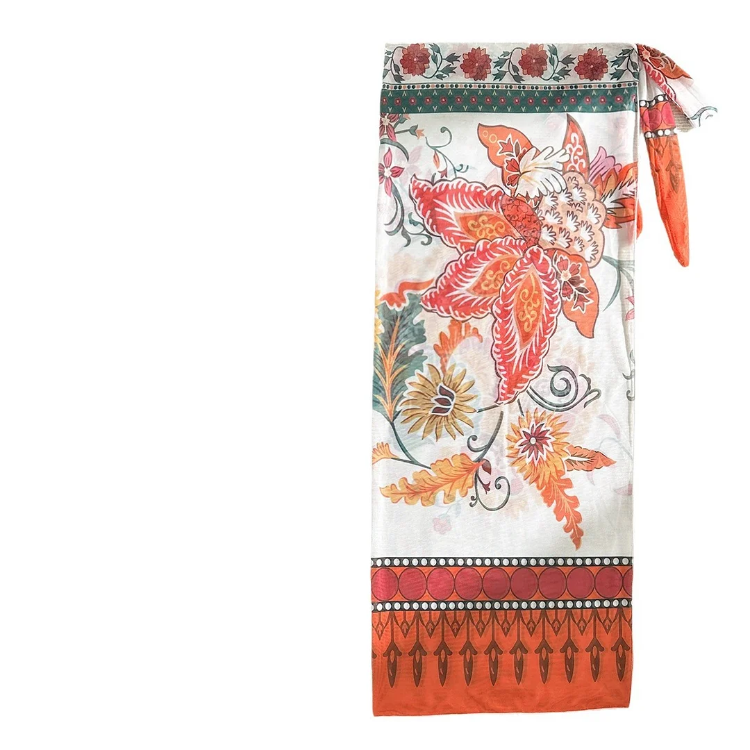 Uveng 2024 New Three-Piece Set Of Flowers Printed Screen Three-Piece Set Swimsuit Bikini Bikini