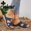 Nowe wygodne sandały damskie Rieker na wiosnę i lato z metalową klamrą