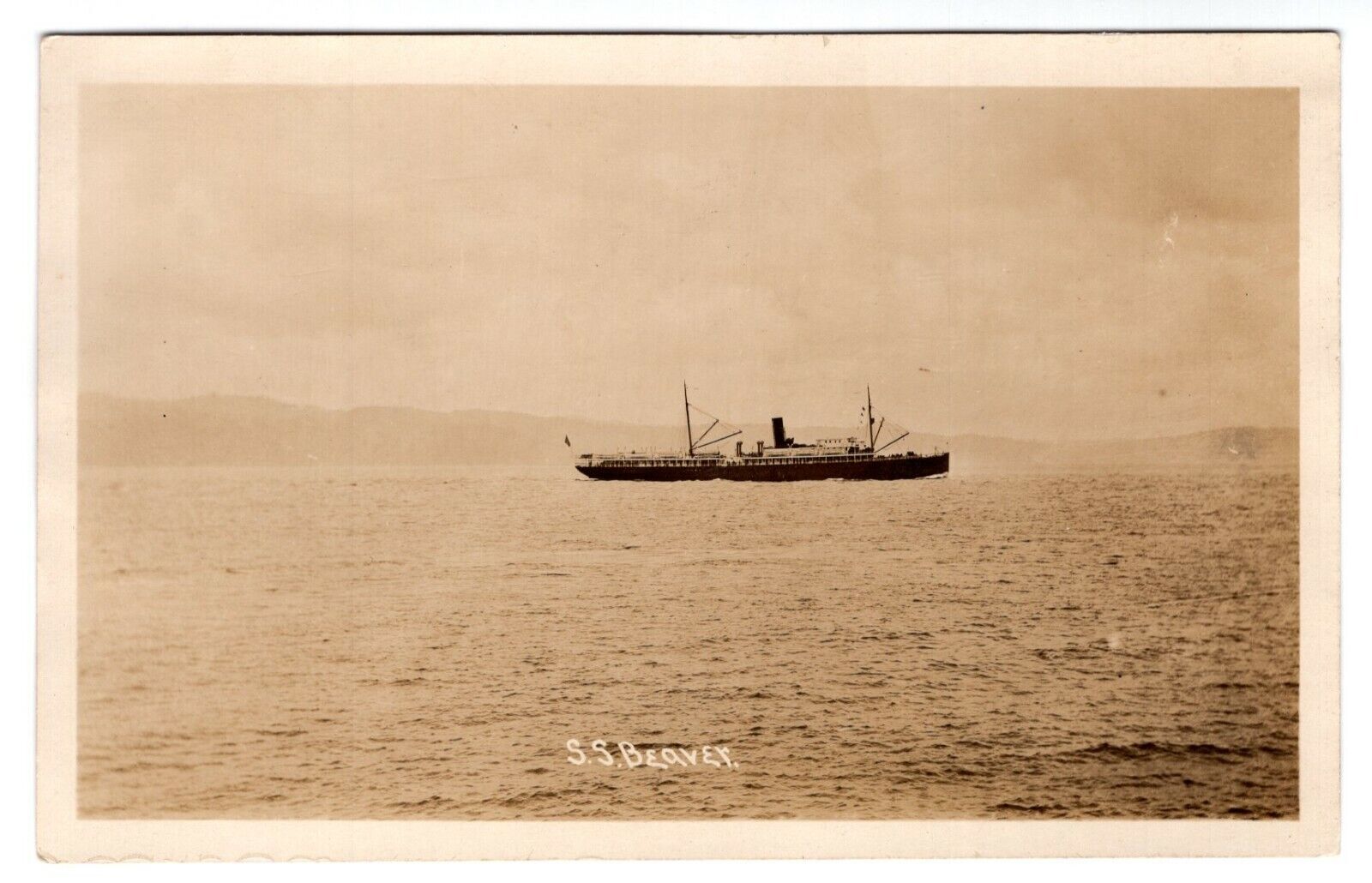 SS Beaver Cruise Ship Real Photo Poster painting RPPC Antique Postcard