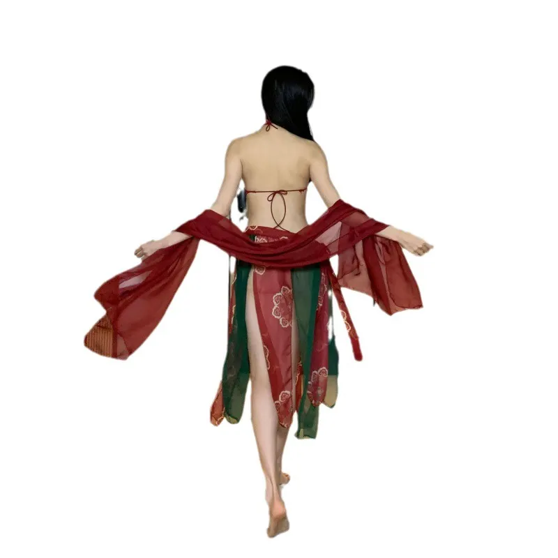 Churchf Sex Lingerie Antique Hanfu Sexy Passion Dunhuang Dance Dress Pure Belly Pocket Classical Suit Antique Fairy