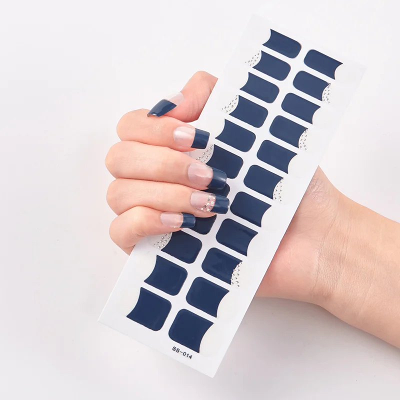 Churchf Fashionable Blue Diamonds Nail Art Stickers Collection Manicure DIY Nail Polish Strips Wraps for Party Decor-Nail Inspo