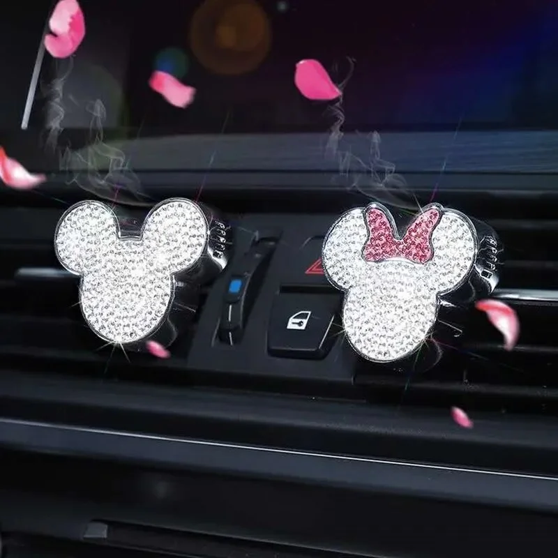 Full  Rhinestones Cute sparkling rhinestones car perfume decoration car air conditioner oulet aroma car air freshener