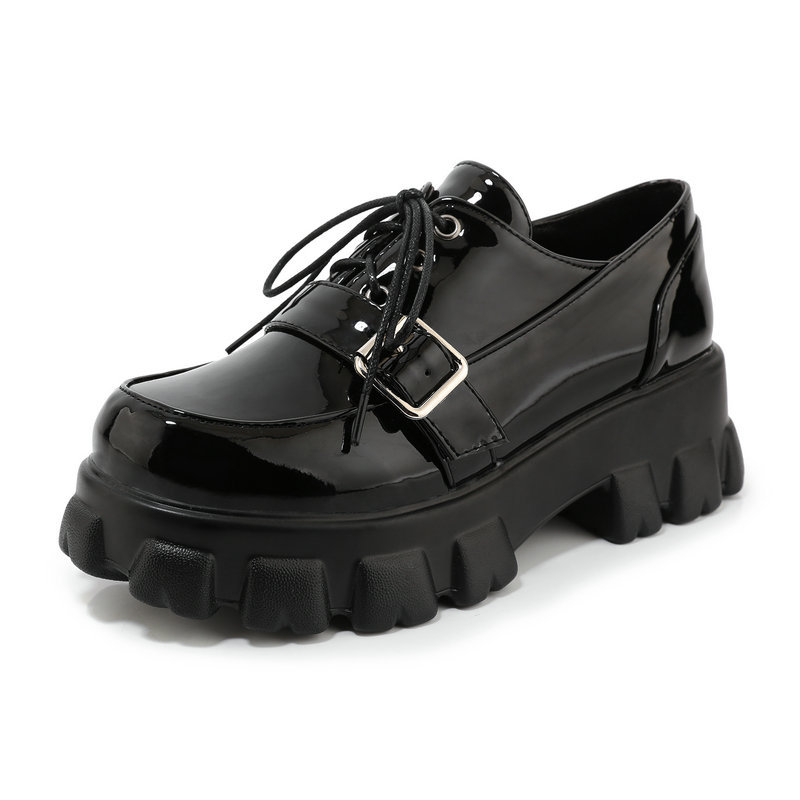 Casual Straps Lace Up Monoblock Wedges Mary Jane