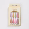 Flahing Rainbow Long Ballet Wearing Nails 12pcs