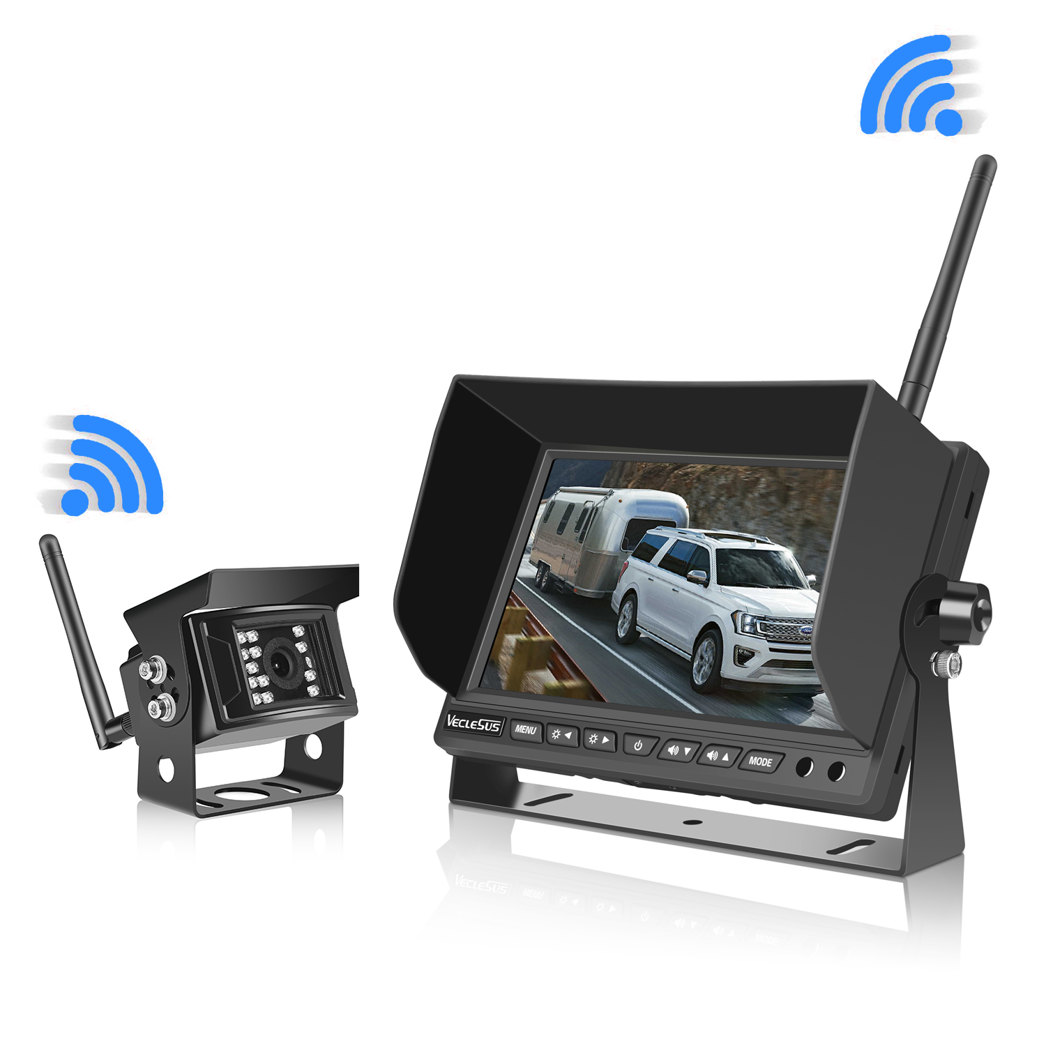 VECLESUS VMW 7-inch Wireless Backup Camera system Kit backup camera for trucks  GING