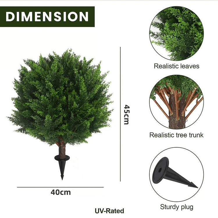 UV Resistant Artificial Cedar Topiary Ball Tree 