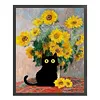 Van Gogh Sunflowers And Black Cat-11CT Stamped Cross Stitch 40*50cm/15.75*19.69in