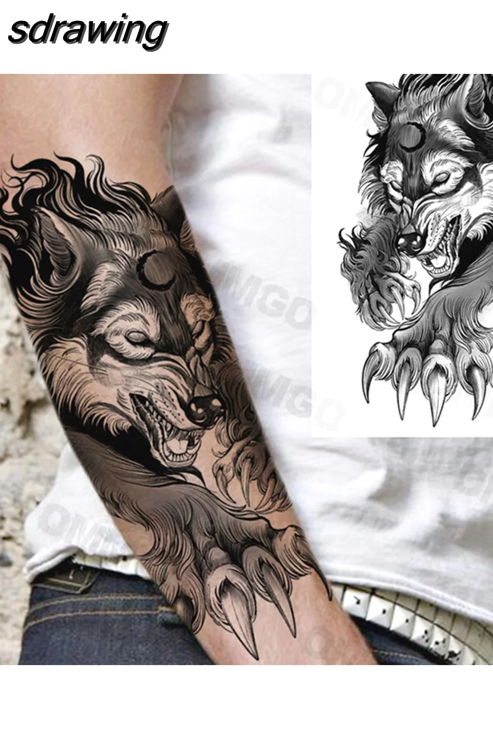 sdrawing Lion Rose Flower Temporary Tattoos For Women Adult Girl Compass Skull Fake Tattoo Arm Thigh Body Art Waterproof Tatoos