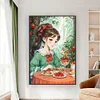 >SALE<Full Embroidery Eco-cotton Thread 11CT Printed Girl Cross Stitch Kit 50x75cm