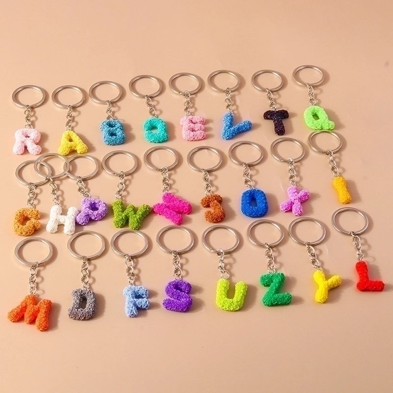 Minimalist Letter Resin Bag Pendant Keychain