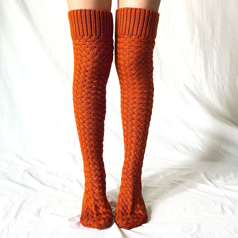 Rotimia Pile socks over the knee knitted yarn high socks