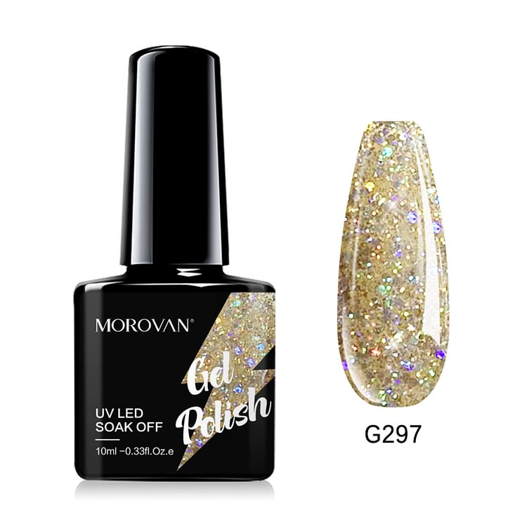 Morovan Gold/Multicolor Glitter Gel Nail Polish  G297