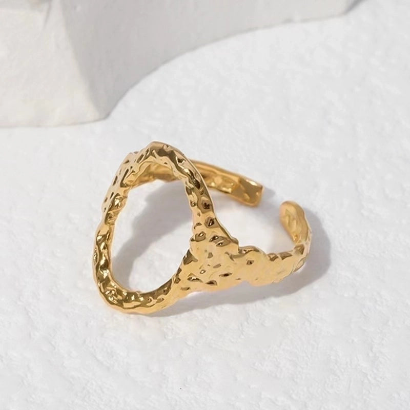 Retro Geometric Stainless Steel Gold Plated Plating Open Rings