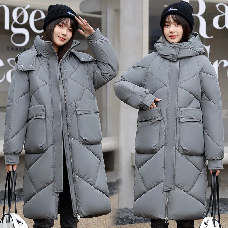 Toloer Winter Cotton-Padded Clothes Women 2023 New Korean Version Down Cotton Clothes Women Over The Knee Long Thick Plus Plus Size Coat Fashion Cotton-Padded Jacket-Outfit Ideas