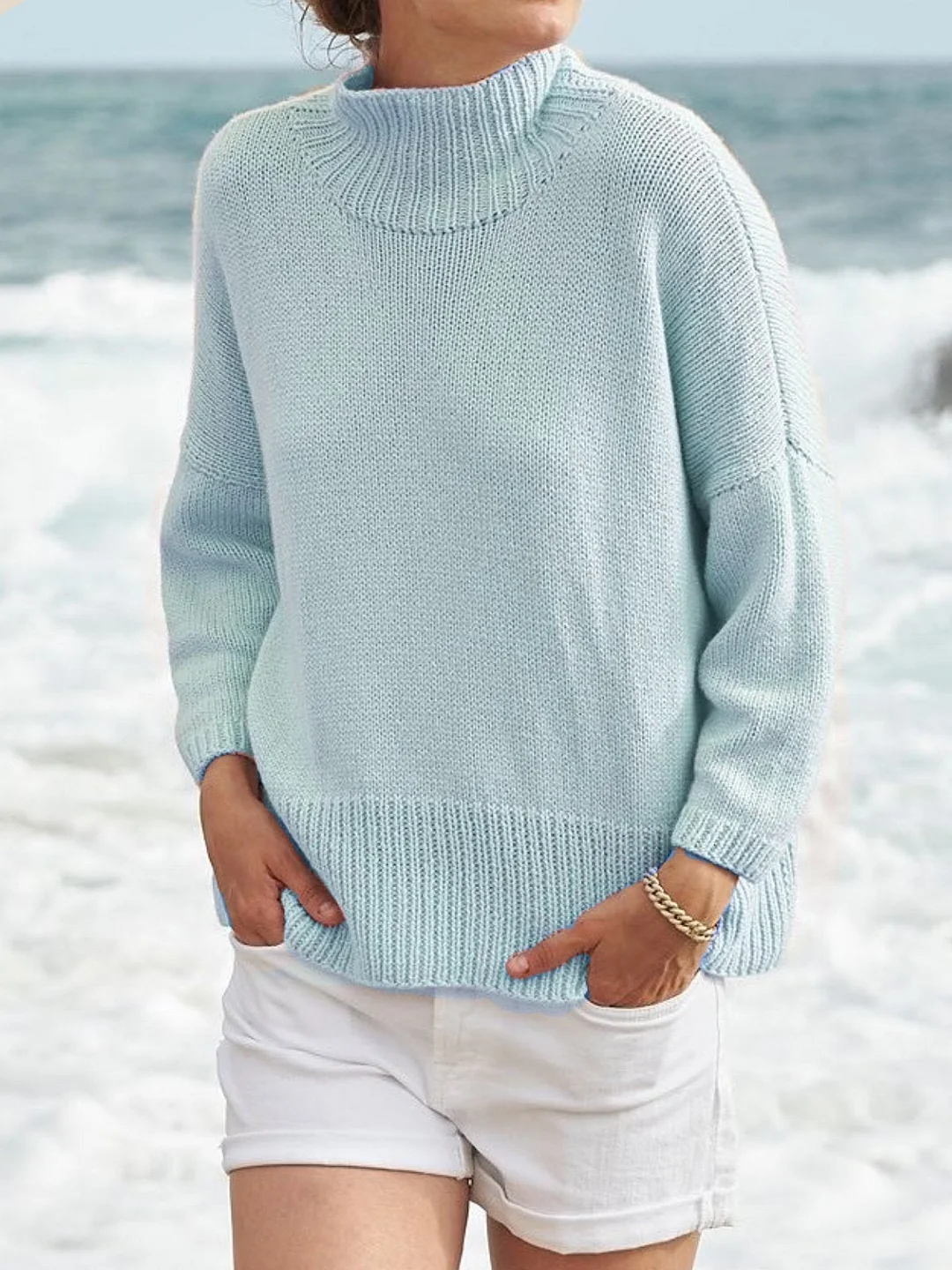 Turtleneck Long Sleeve Shirts & Tops