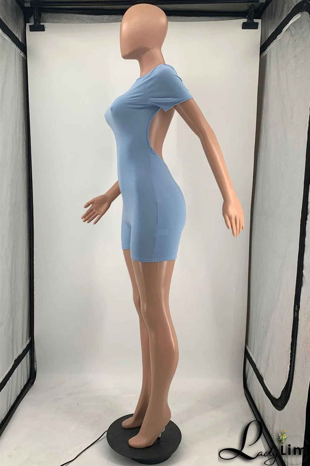 Yellow Fashion Casual Solid Basic O Neck Skinny Romper