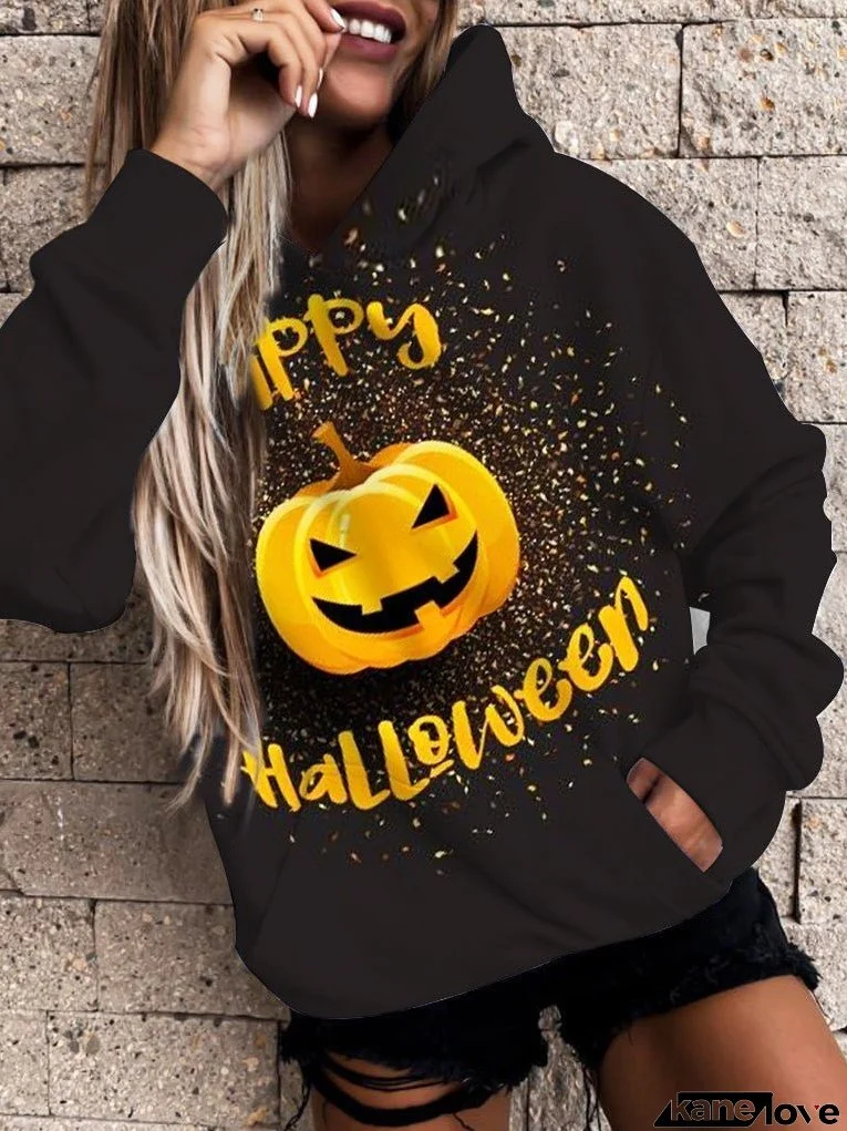 Women's Hoodies Printed Pocket Long Sleeve Casual Hoody