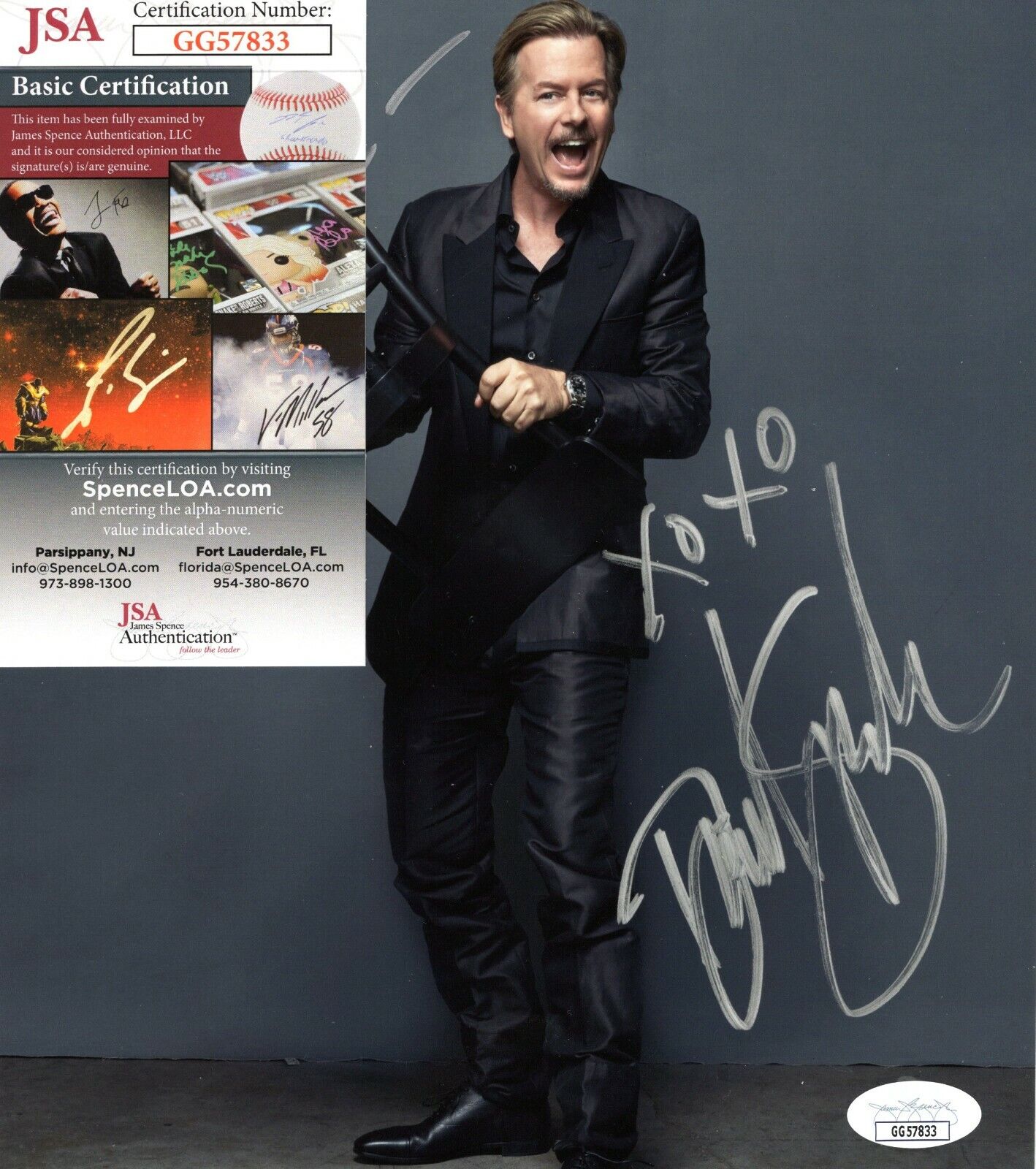 David Spade Actor Comedian Hand Signed Autograph 8x9 Photo Poster painting with JSA COA