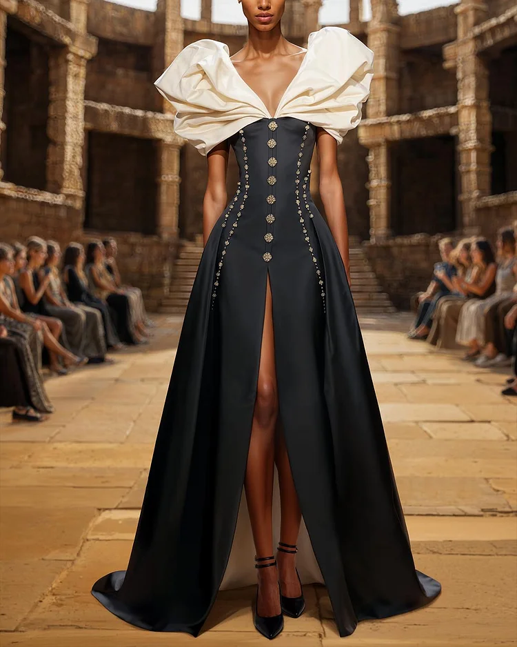 Women's V-neck slit Dress