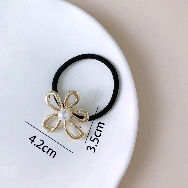 Women’s Minimalist Classic Style Starfish Flower Bow Knot Alloy Hair Tie