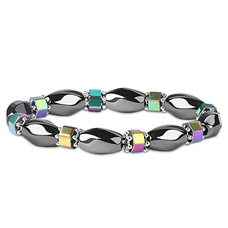 Bracelet Magnet Yoga Beaded Elastic Bracelet Hot Selling Bracelet Female Bracelet Male Black Gall Stone Jewelry