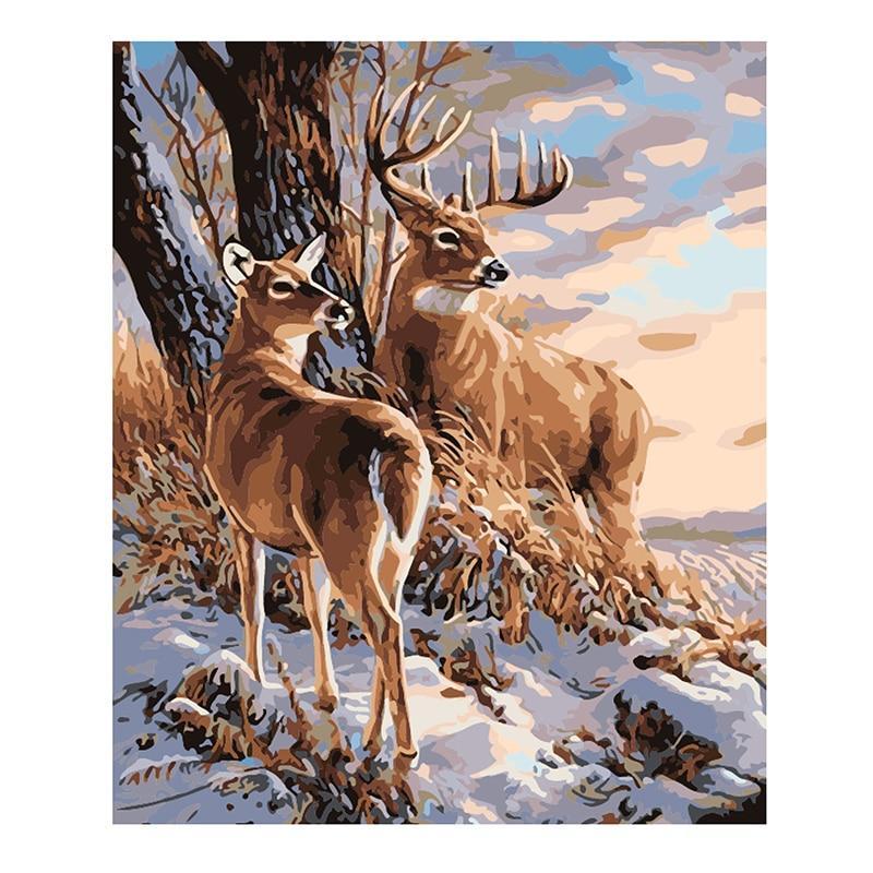 

Buck And Doe – Paint By Numbers - 40*50CM, 501 Original