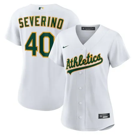 Women's Oakland Athletics #40 Luis Severino  White Home Replica Jersey