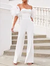 Bandeau Wide Leg Puff Sleeves Jumpsuits