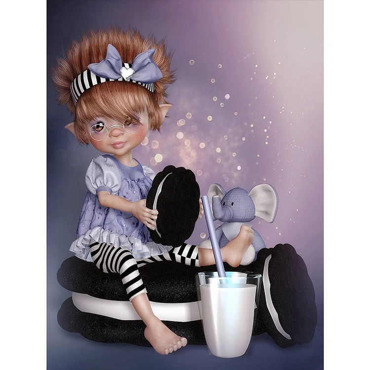 Cartoon Doll 30*40CM(Canvas) Full Round Drill Diamond Painting gbfke