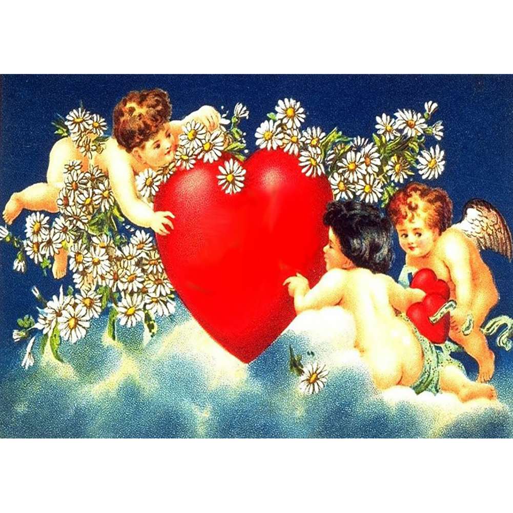 

40*30CM - Round Drill Diamond Painting - Cupid, 501 Original