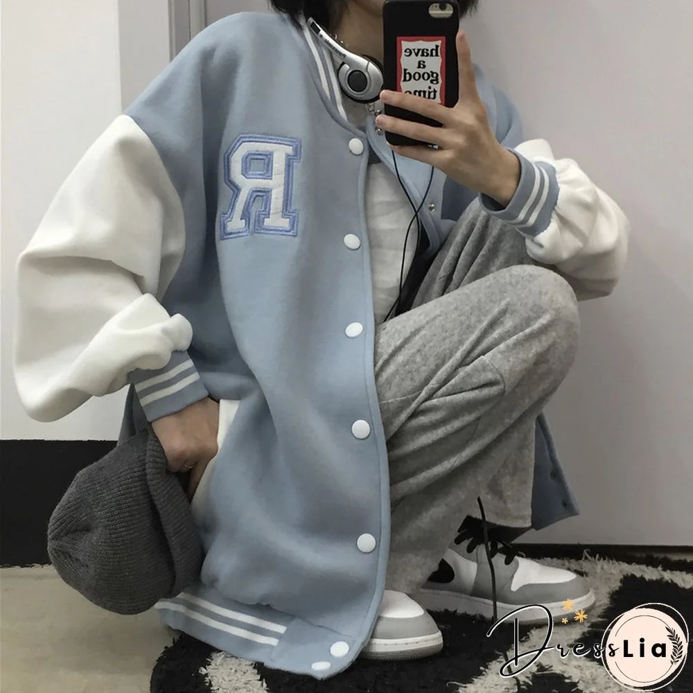 Teenage Couples Casual Baseball Uniform Jacket