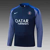 2025/2026 Psg Paris Saint-Germain Half-Pull Training Suit Navy Blue Gray Sleeves Football Shirt 1:1 Thai Quality Set
