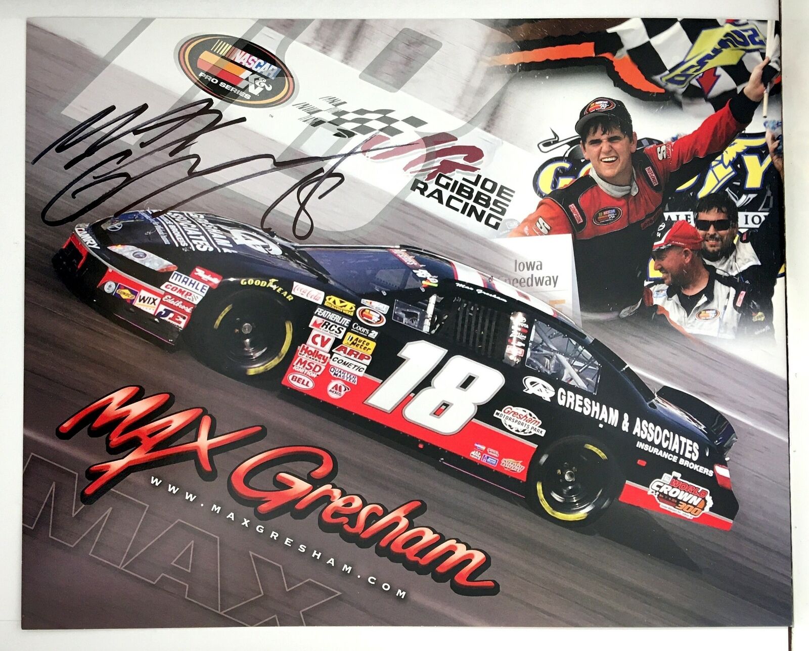 Max Gresham Signed 8x10 Photo Poster painting Promo Hero Card Postcard NASCAR  SHIP Auto AU