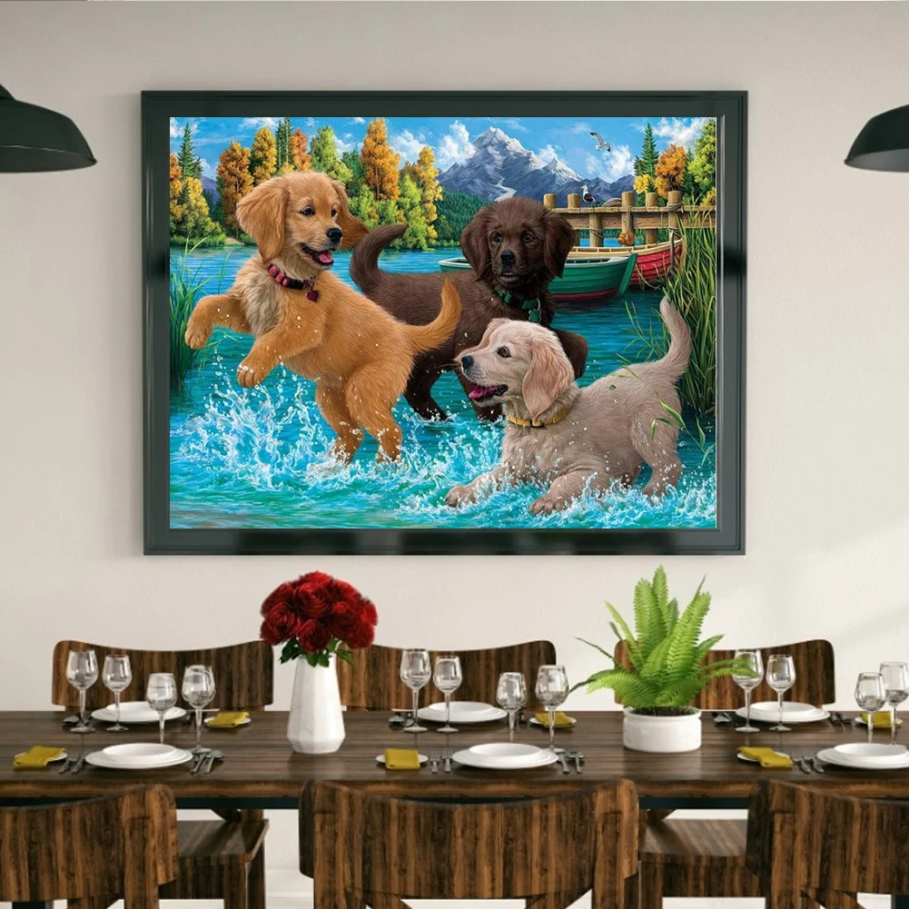 Diamond Painting - Full Round Drill - Puppy(40*30cm)