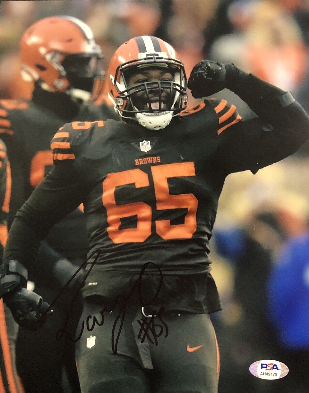 Larry Ogunjobi Signed Autographed Cleveland Browns 8x10 Photo Poster painting Super Bowl Psa/Dna