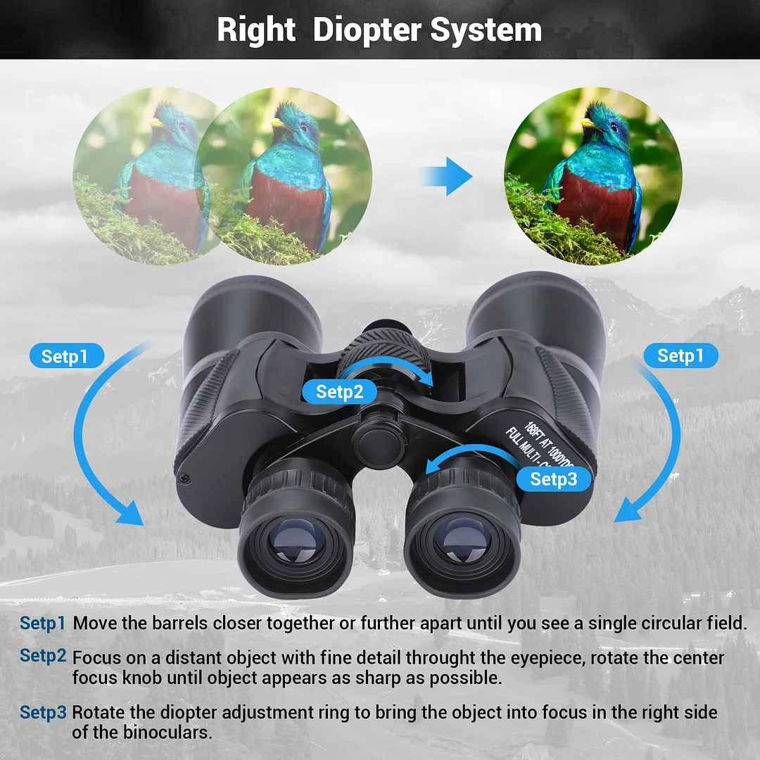BEBANG 10x50 High Power Binoculars for Kids and Adults ,with Phone Adapter, Multilayer-Coated Lenses for Bird Watching