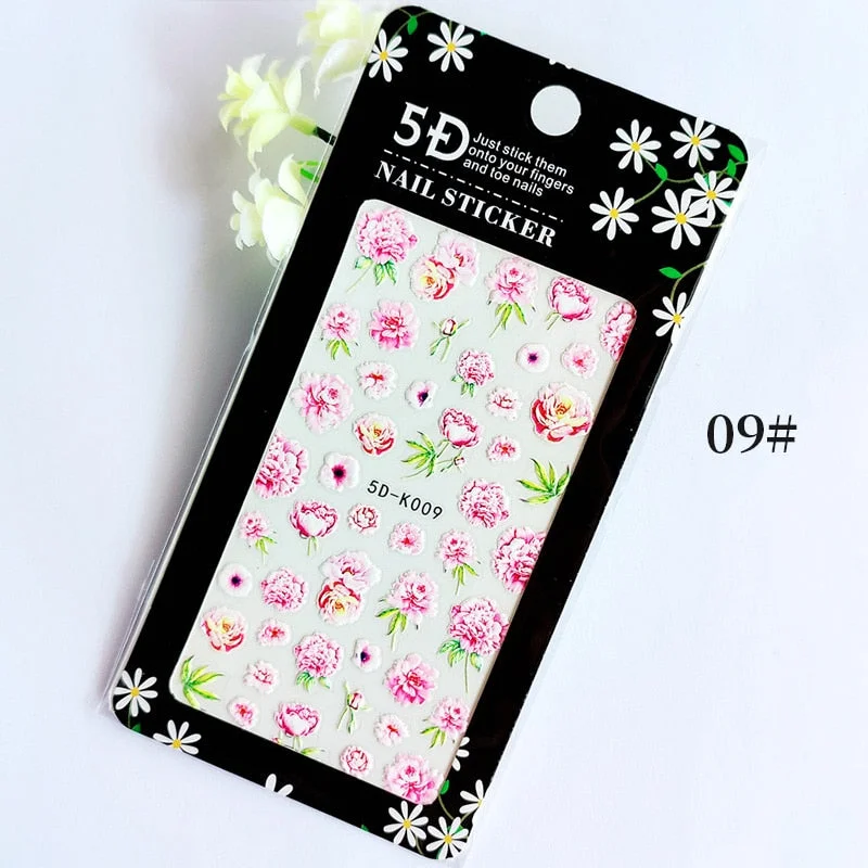 1PC 5D Nail Stickers Winter Santa Claus Self-Adhesive Slider Nail Art Decorations Christmas Snow Decals Manicure Accessories-Nail Inspo