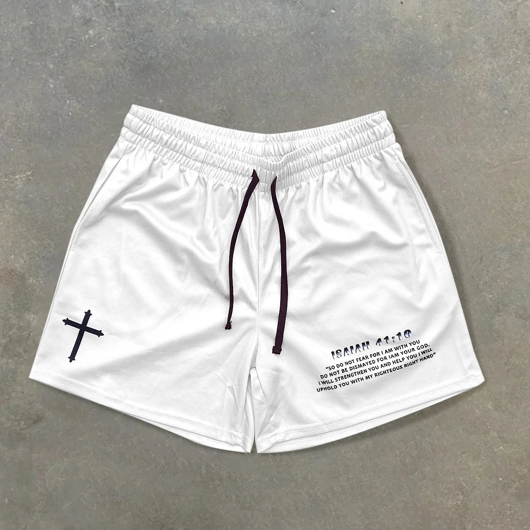 Casual cross print stretch shorts